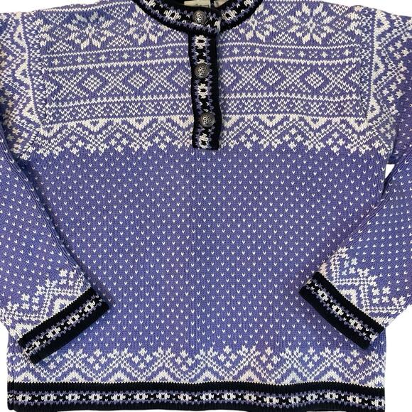 Vintage LL Bean Nordic Sweater Womens Size Small Fair Isle Alpine Apres Ski 90s - Picture 4 of 9